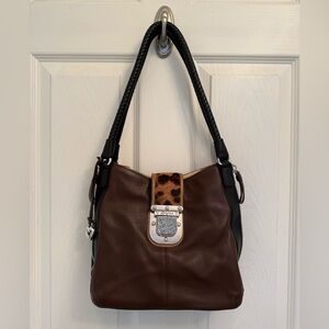 Brighton Dovima Fashionista Two Tone Leather Shoulder Bag